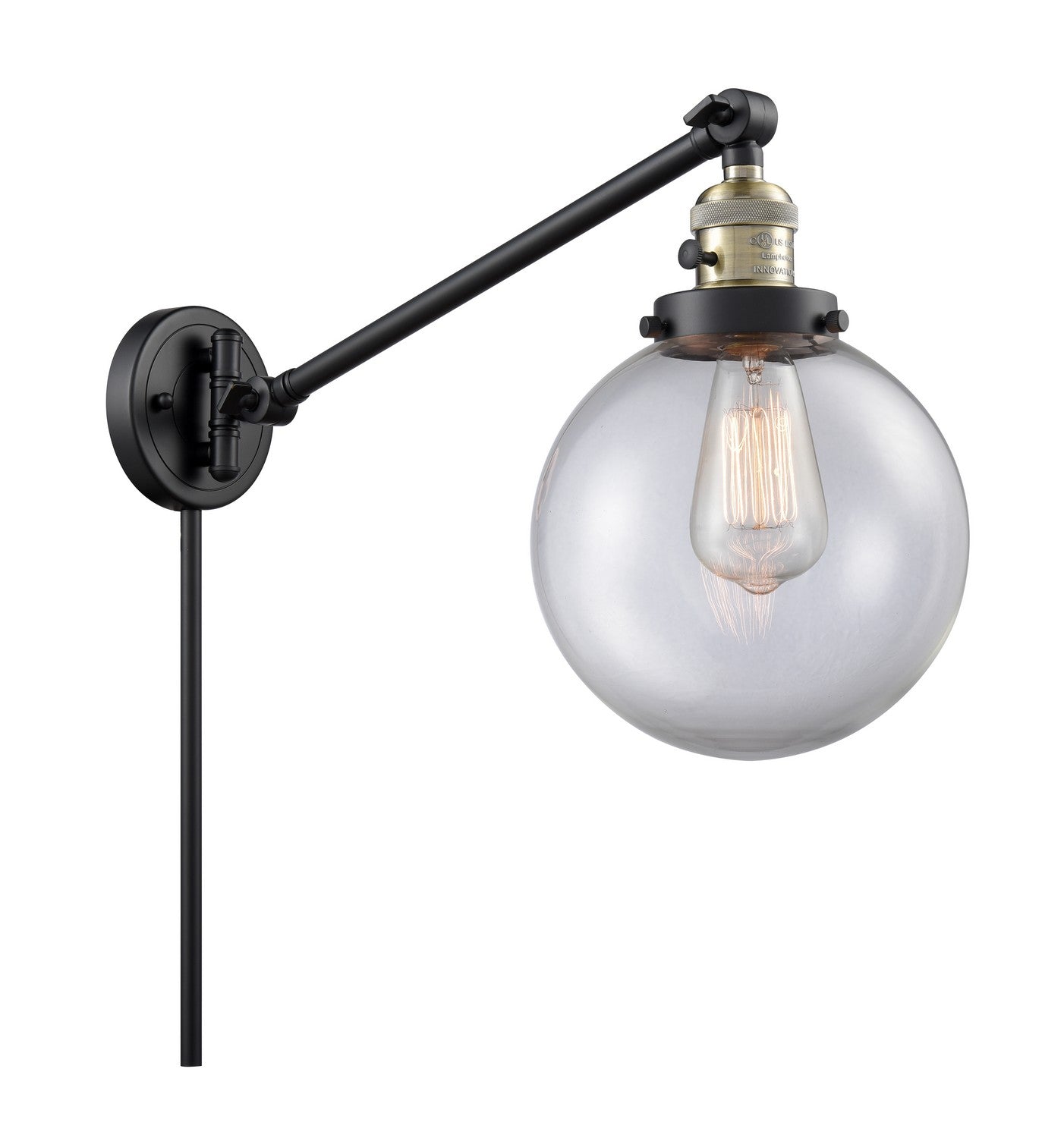 Innovations - 237-BAB-G202-8-LED - LED Swing Arm Lamp - Franklin Restoration - Black Antique Brass