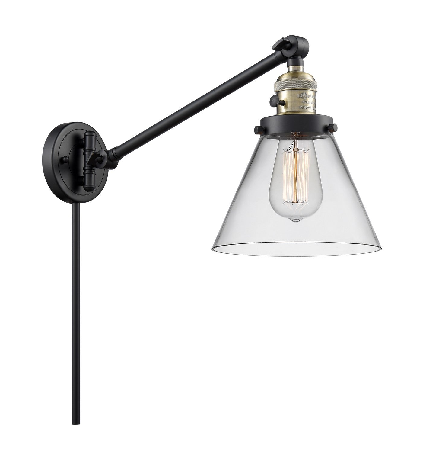 Innovations - 237-BAB-G42-LED - LED Swing Arm Lamp - Franklin Restoration - Black Antique Brass