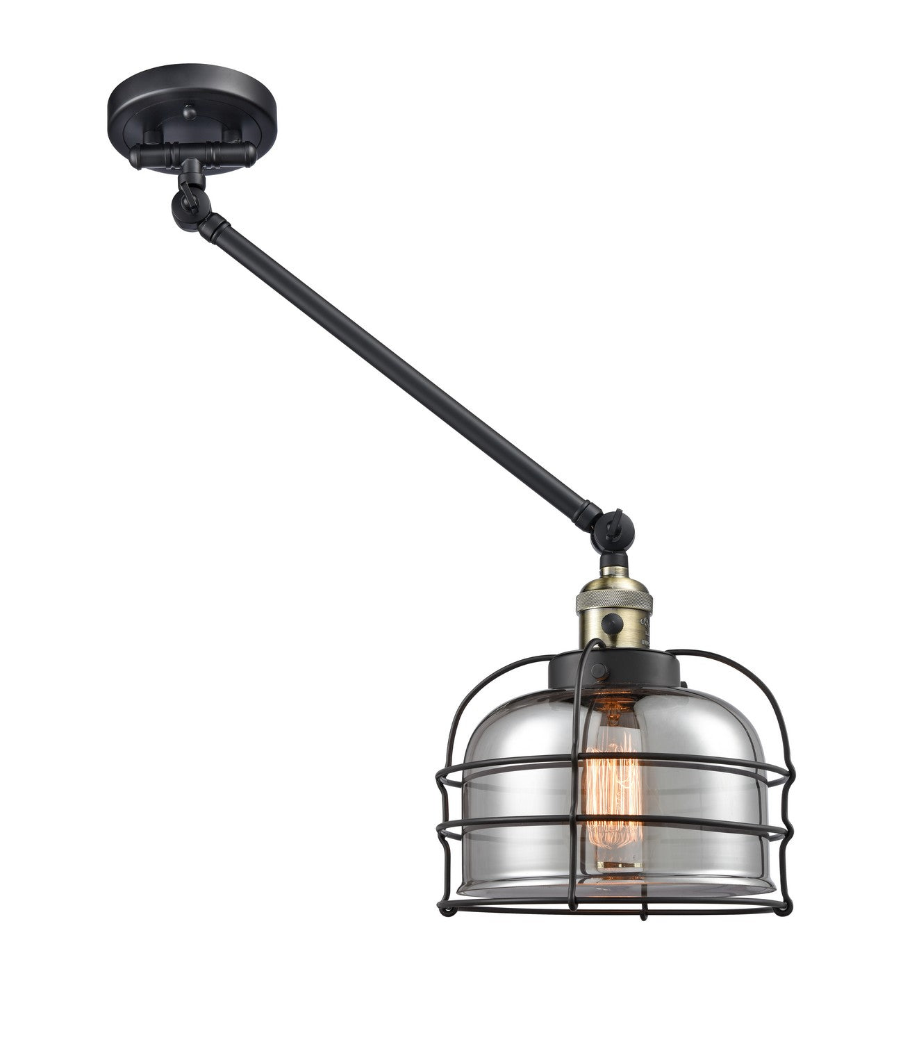 Innovations - 237-BAB-G73-CE-LED - LED Swing Arm Lamp - Franklin Restoration - Black Antique Brass