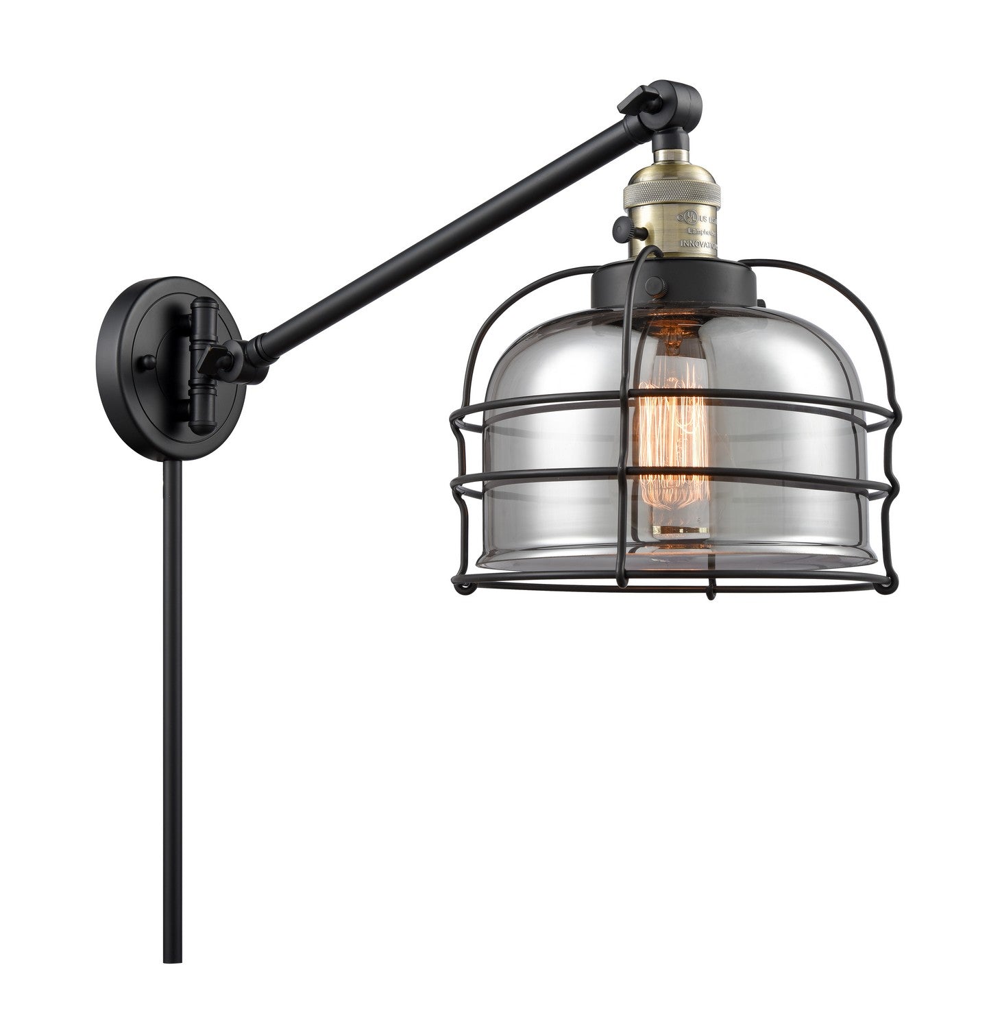 Innovations - 237-BAB-G73-CE-LED - LED Swing Arm Lamp - Franklin Restoration - Black Antique Brass