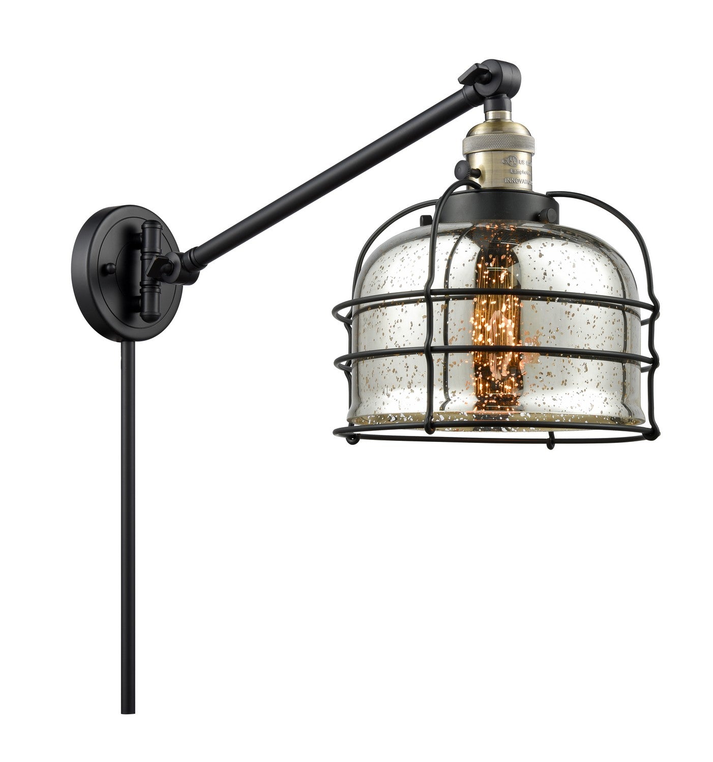 Innovations - 237-BAB-G78-CE-LED - LED Swing Arm Lamp - Franklin Restoration - Black Antique Brass