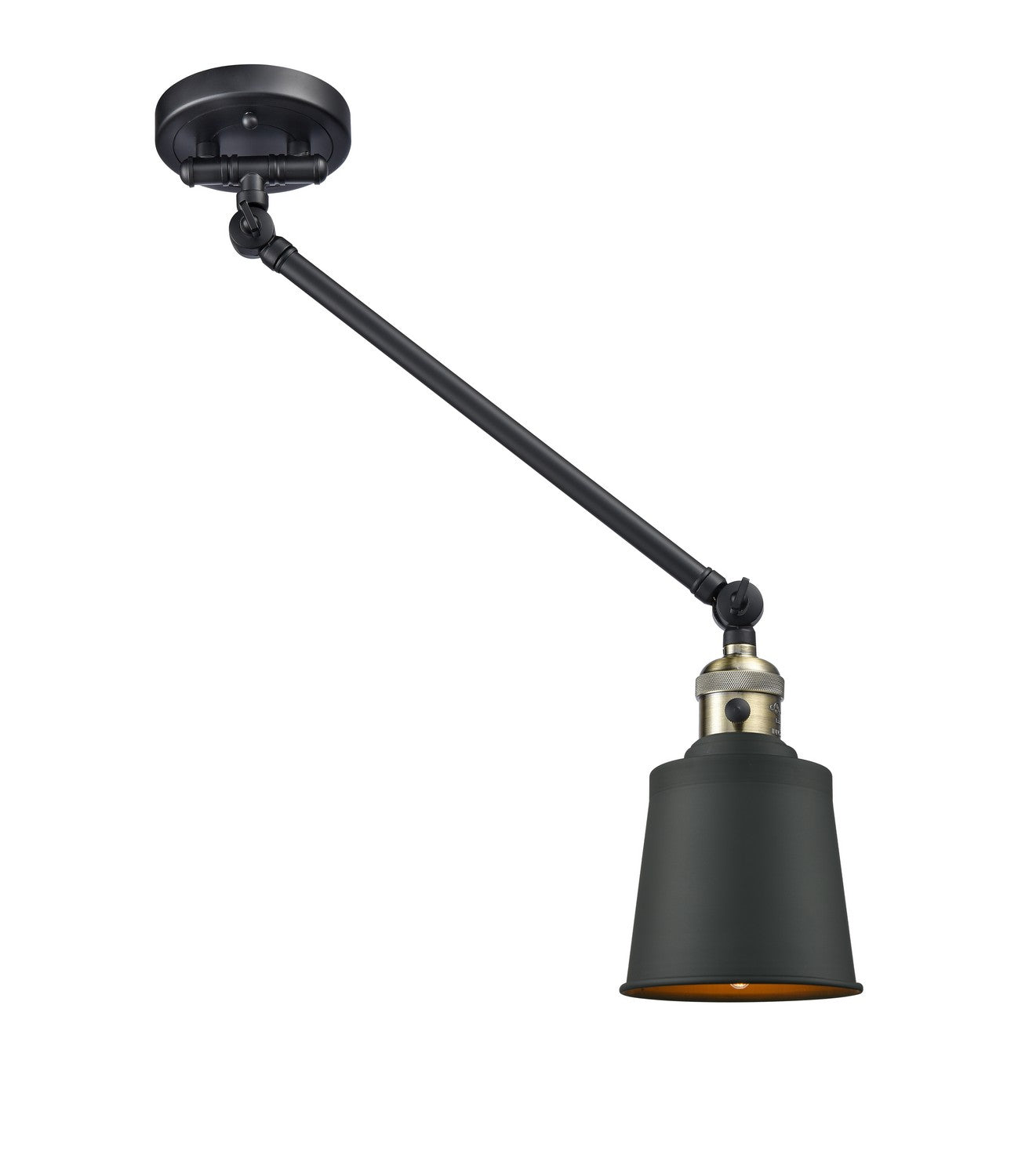 Innovations - 237-BAB-M9-BK-LED - LED Swing Arm Lamp - Franklin Restoration - Black Antique Brass