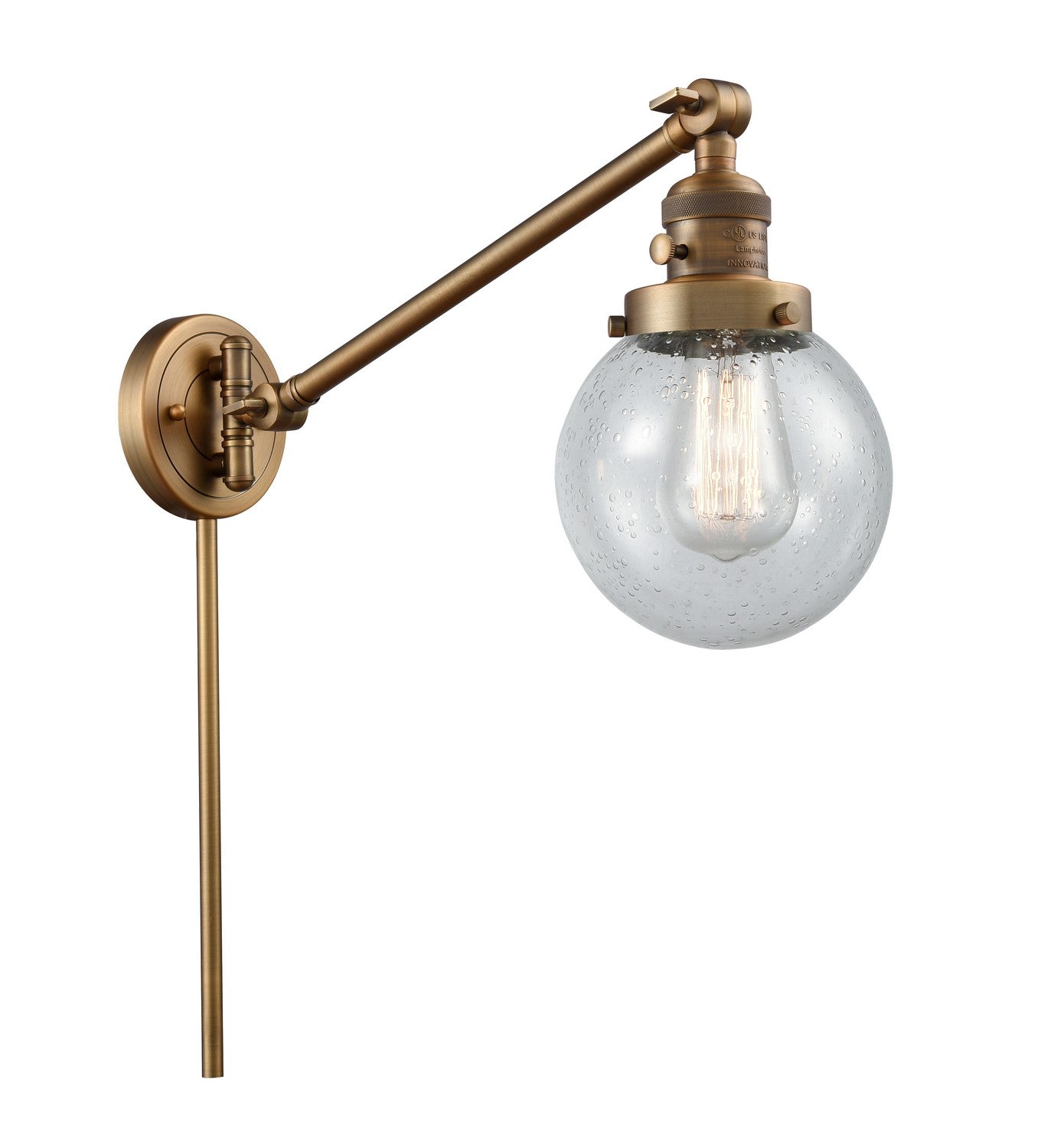 Innovations - 237-BB-G204-6-LED - LED Swing Arm Lamp - Franklin Restoration - Brushed Brass