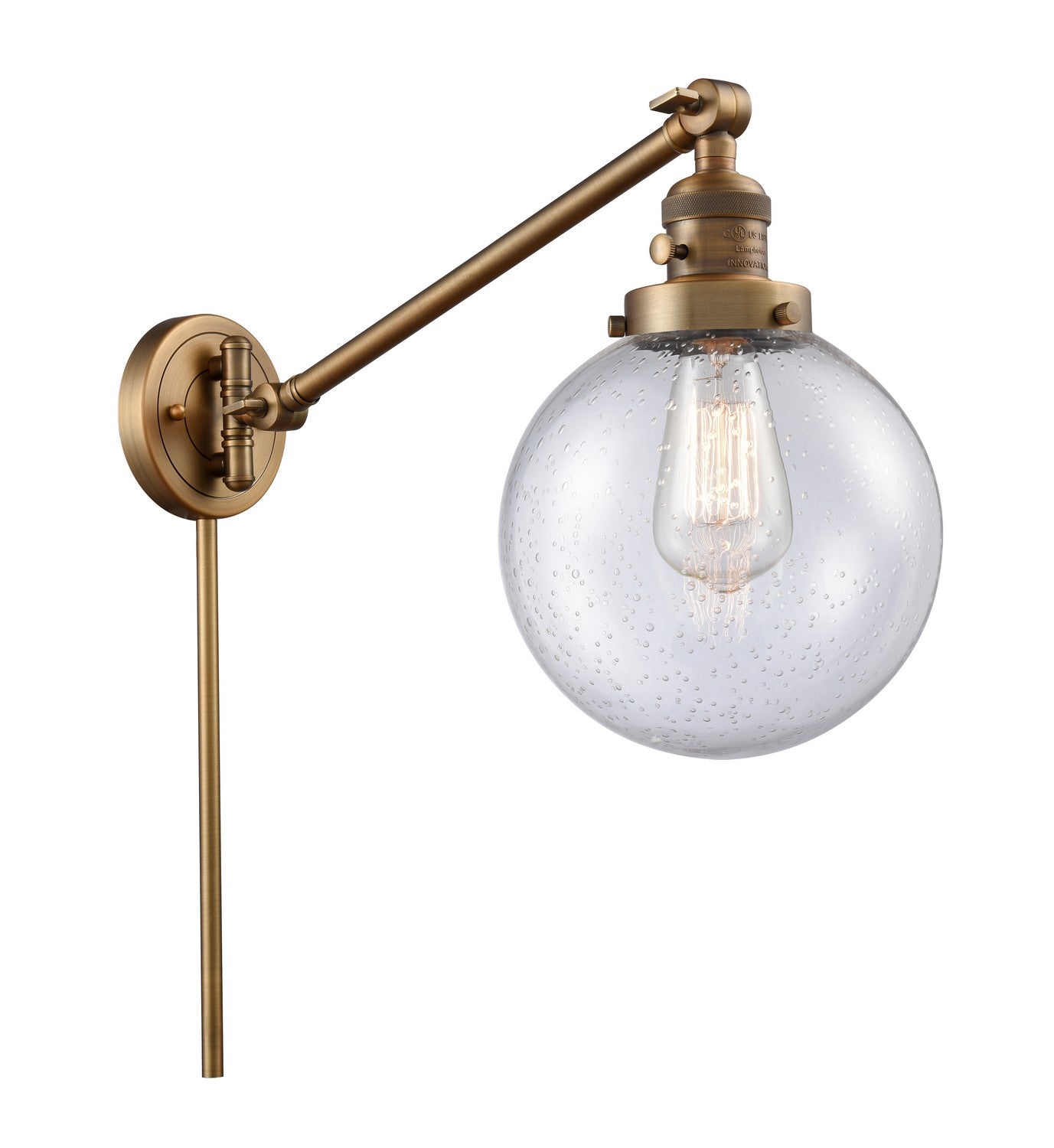 Innovations - 237-BB-G204-8-LED - LED Swing Arm Lamp - Franklin Restoration - Brushed Brass