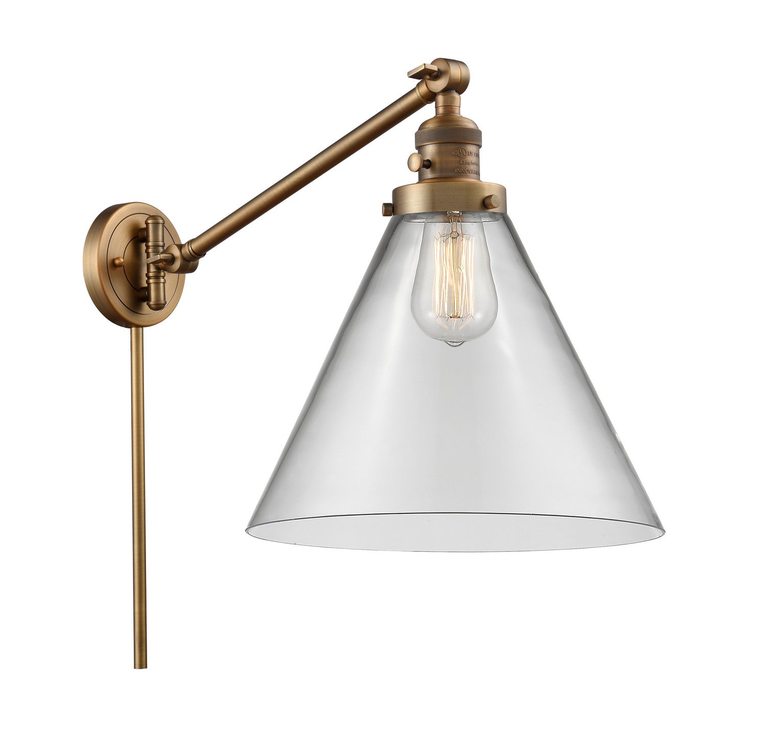 Innovations - 237-BB-G42-L - One Light Swing Arm Lamp - Franklin Restoration - Brushed Brass