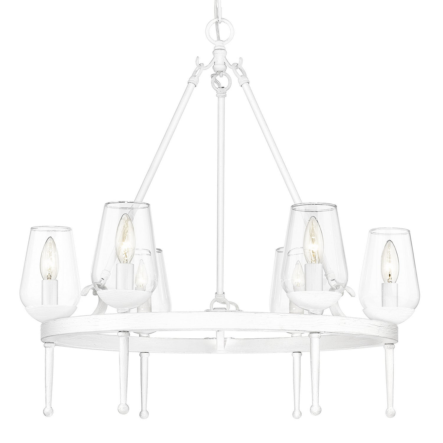 Golden - 1210-6 TWP - Six Light Chandelier - Regent - Textured White Plaster