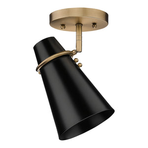 Golden - 2122-SF MBS-BLK - One Light Wall Sconce - Reeva - Modern Brass