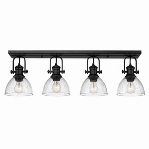 Golden - 3118-4SF BLK-SD - Four Light Semi-Flush Mount - Hines BLK - Matte Black