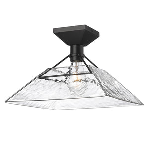 Golden - 3308-SF BLK-WTG - One Light Semi-Flush Mount - Kepler - Matte Black