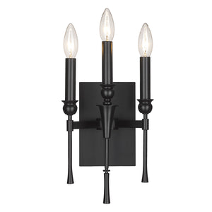 Golden - 3509-WSC BLK - Three Light Wall Sconce - Landon - Matte Black