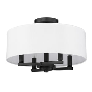 Golden - 7154-SF BLK-MWS - Four Light Semi-Flush Mount - Eliana - Matte Black