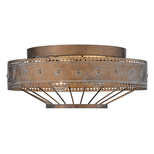 Golden - 7856-FM CP - Two Light Flush Mount - Ferris CP - Copper Patina