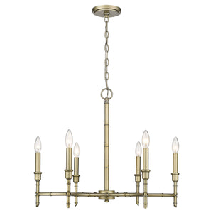 Golden - 8207-6 WG - Six Light Chandelier - Cambay - White Gold