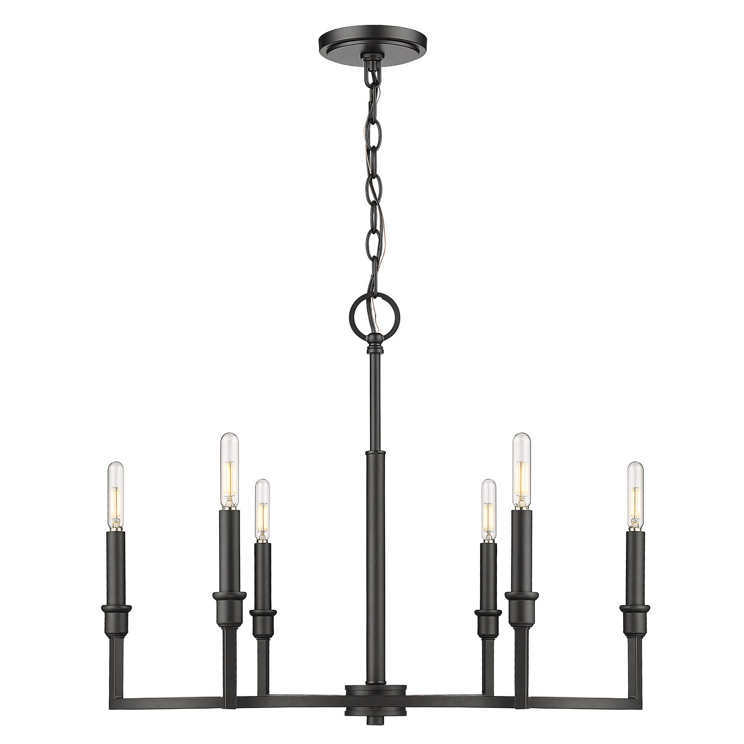 Golden - 8209-6 BLK - Six Light Chandelier - Ellyn BLK - Matte Black