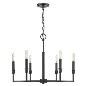 Golden - 8209-6 BLK - Six Light Chandelier - Ellyn BLK - Matte Black