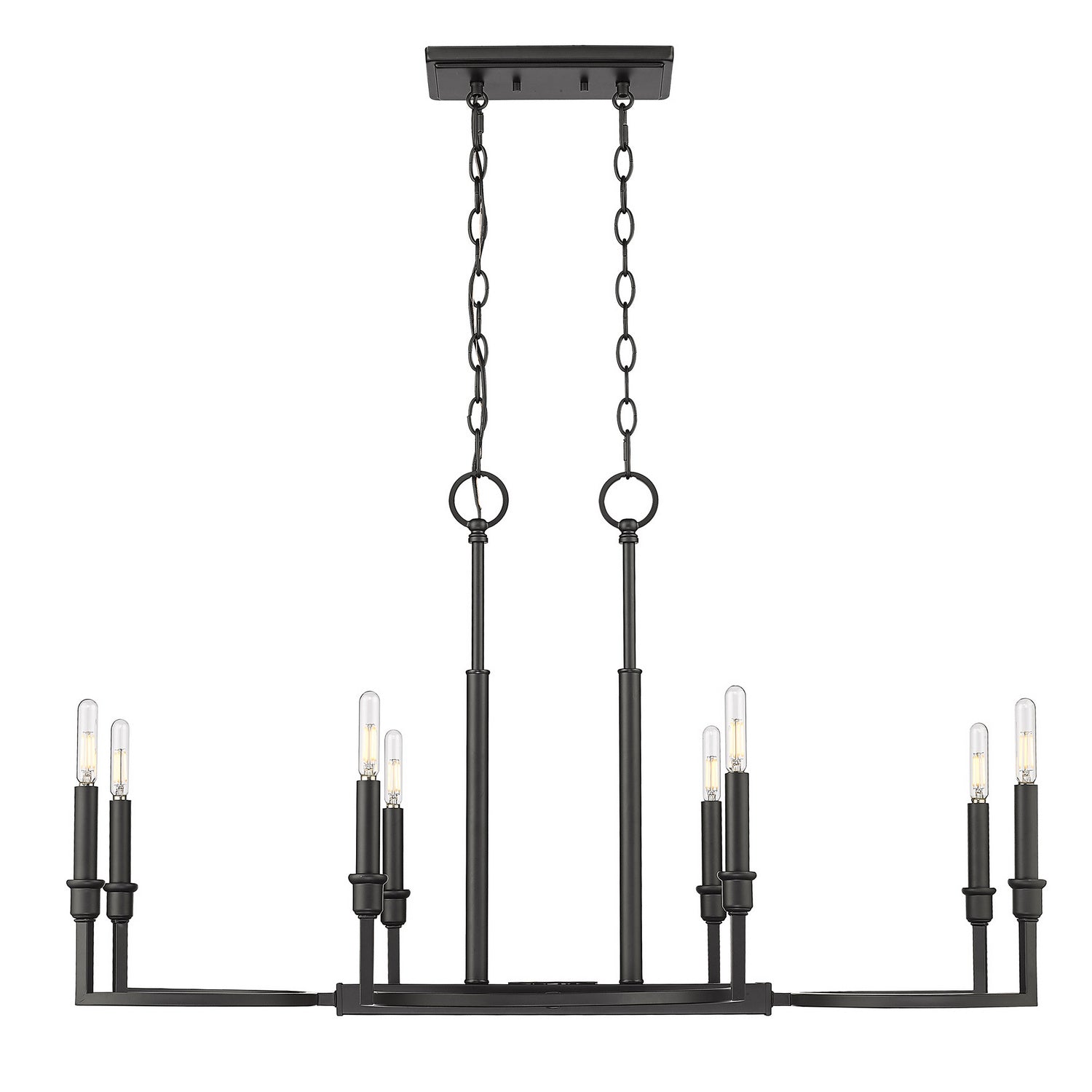 Golden - 8209-LP BLK - Eight Light Linear Pendant - Ellyn BLK - Matte Black