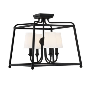 Crystorama - 2243-BF - Four Light Semi Flush Mount - Sylvan - Black Forged