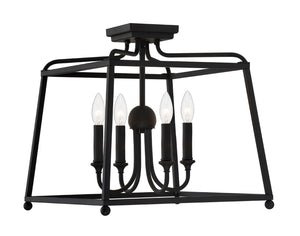 Crystorama - 2243-BF_NOSHADE - Four Light Semi Flush Mount - Sylvan - Black Forged