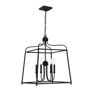 Crystorama - 2244-BF_NOSHADE - Four Light Chandelier - Sylvan - Black Forged