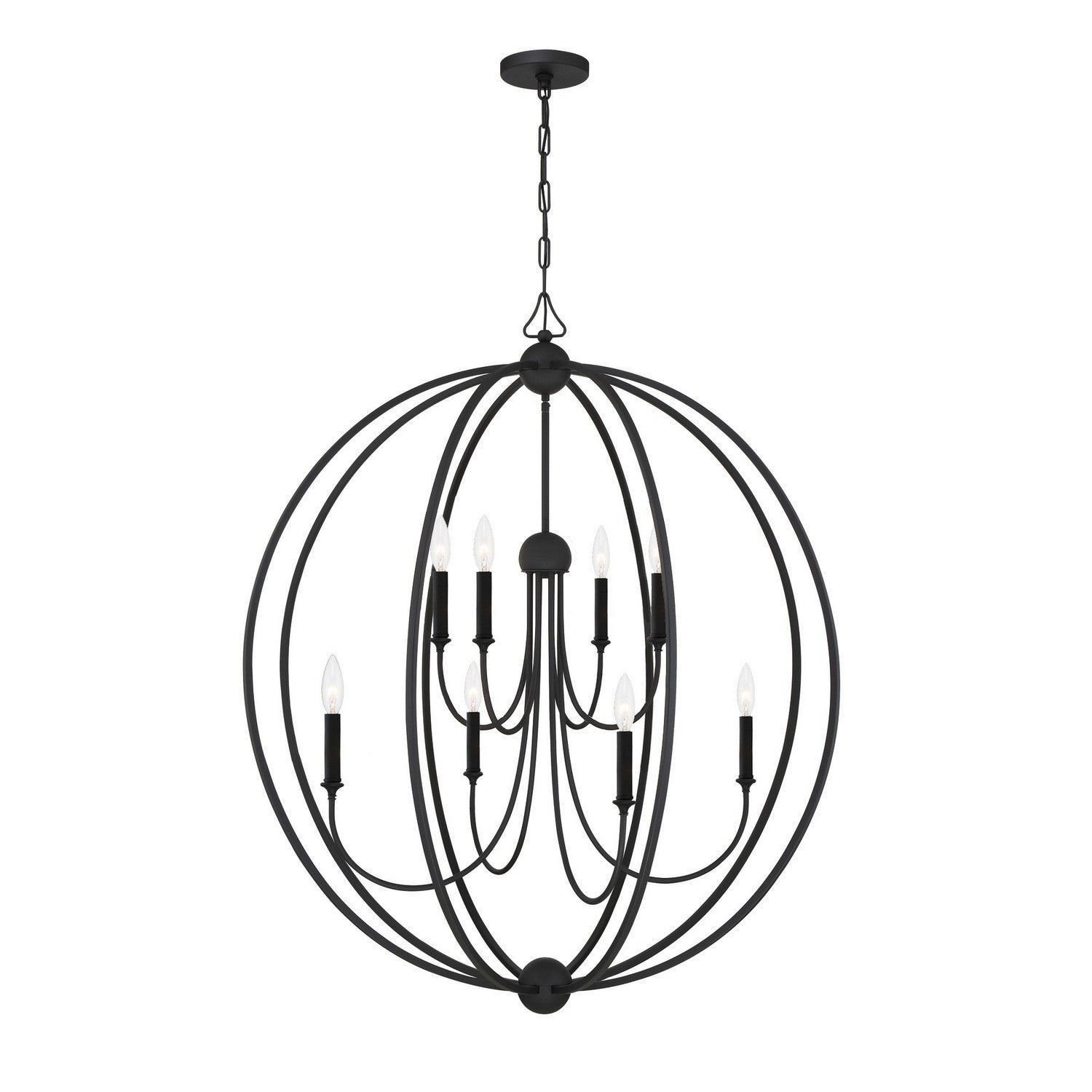 Crystorama - 2246-BF_NOSHADE - Eight Light Chandelier - Sylvan - Black Forged