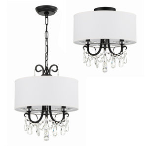 Crystorama - 6623-MK-CL-MWP - Three Light Mini Chandelier - Othello - Matte Black