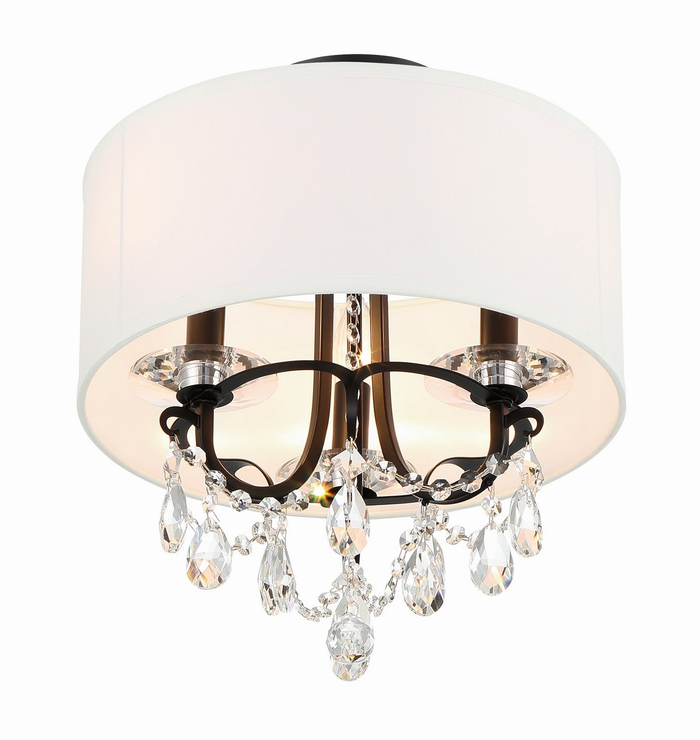 Crystorama - 6623-MK-CL-MWP_CEILING - Three Light Semi Flush Mount - Othello - Matte Black