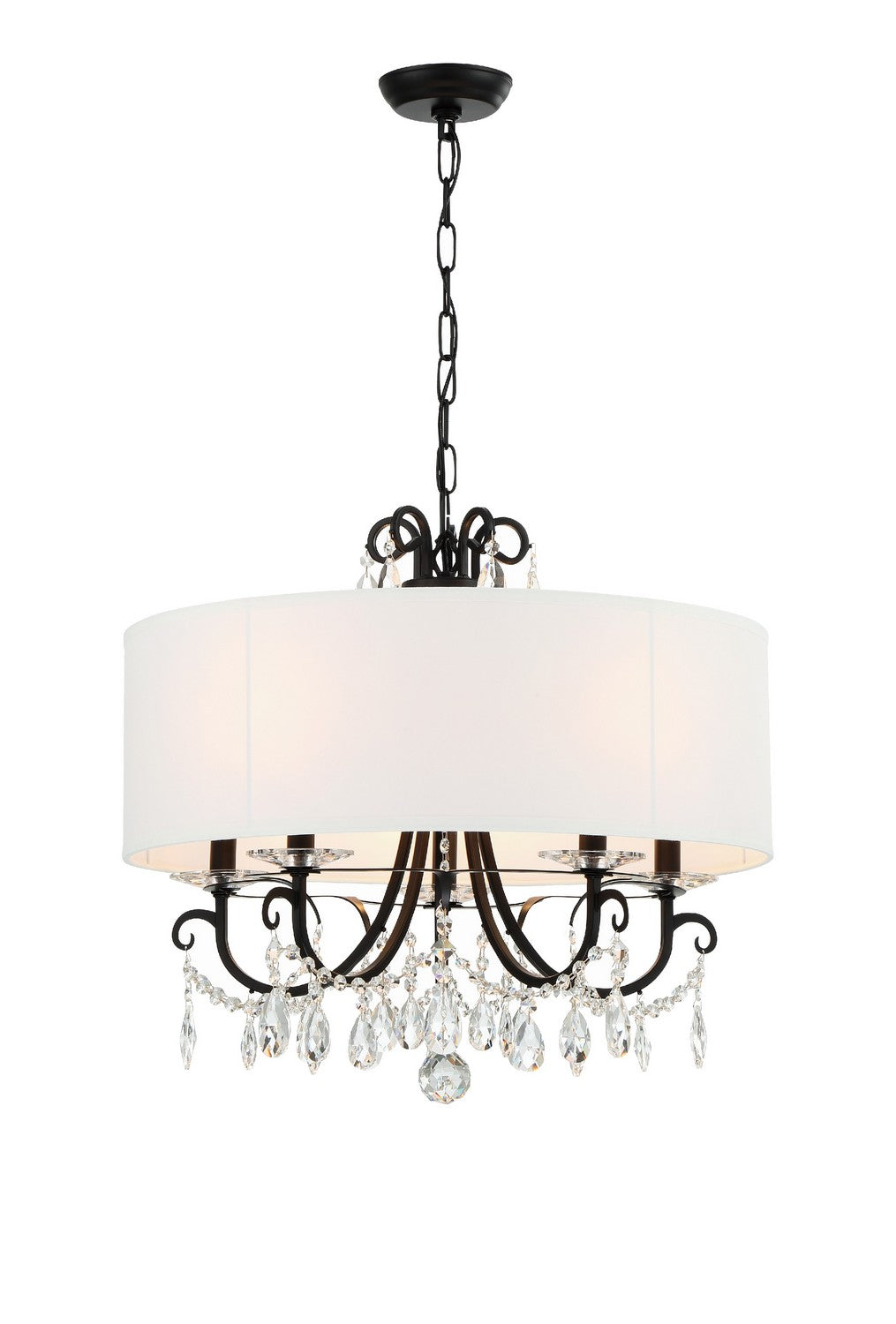 Crystorama - 6625-MK-CL-MWP - Five Light Chandelier - Othello - Matte Black