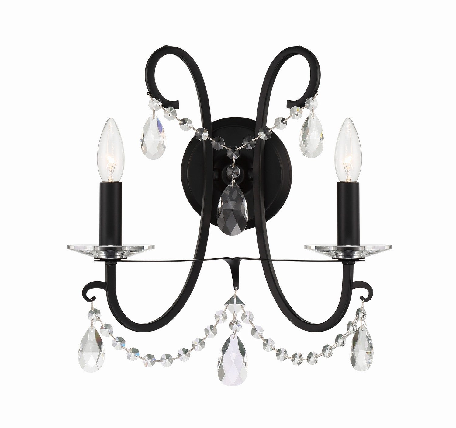 Crystorama - 6822-MK-CL-MWP - Two Light Wall Sconce - Othello - Matte Black