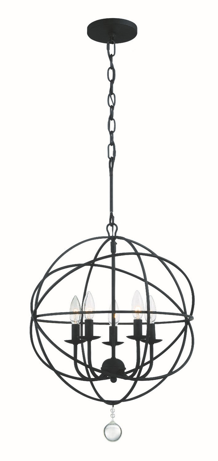 Crystorama - 9224-BK - Five Light Mini Chandelier - Solaris - Black