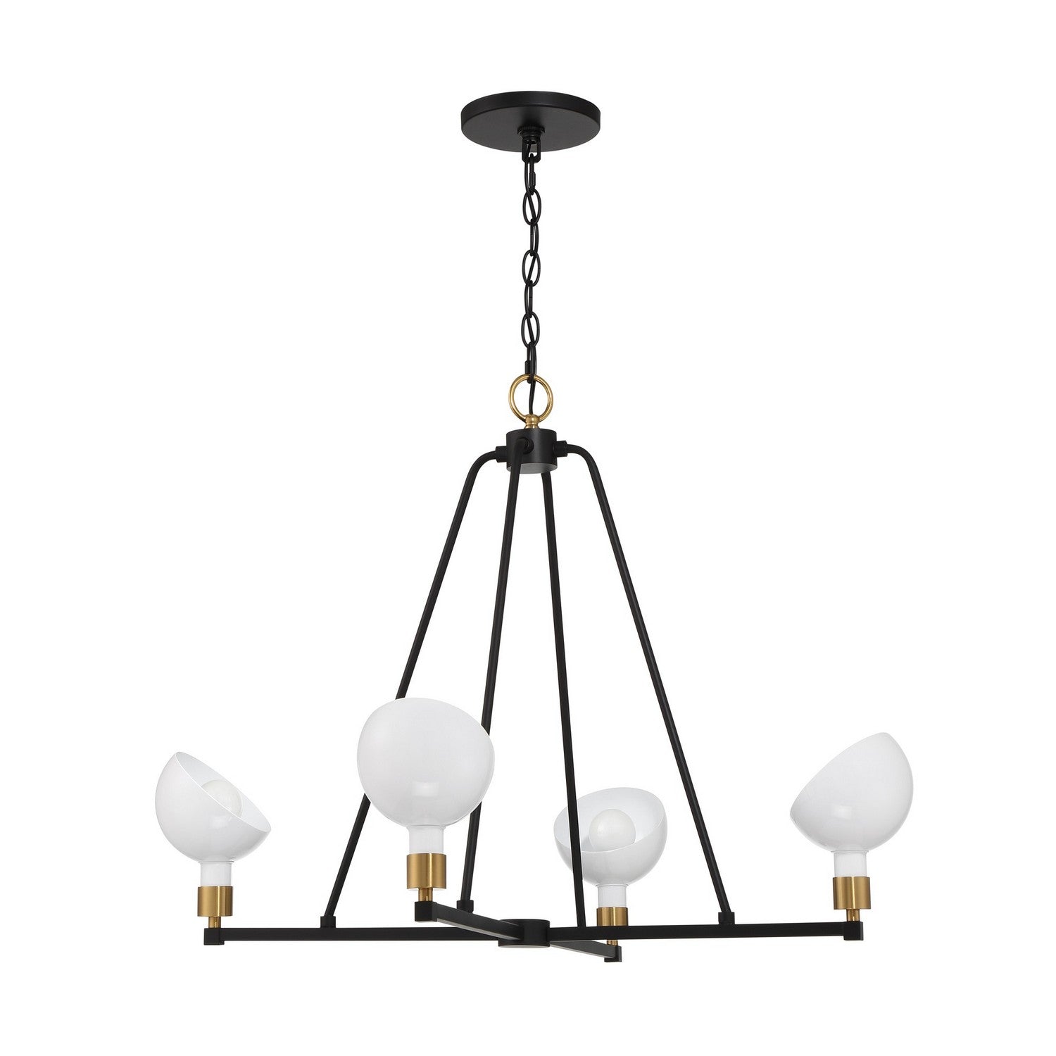 Crystorama - GIG-814-BK-AG - Four Light Chandelier - Gigi - Black / Aged Brass