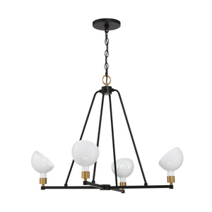 Crystorama - GIG-814-BK-AG - Four Light Chandelier - Gigi - Black / Aged Brass