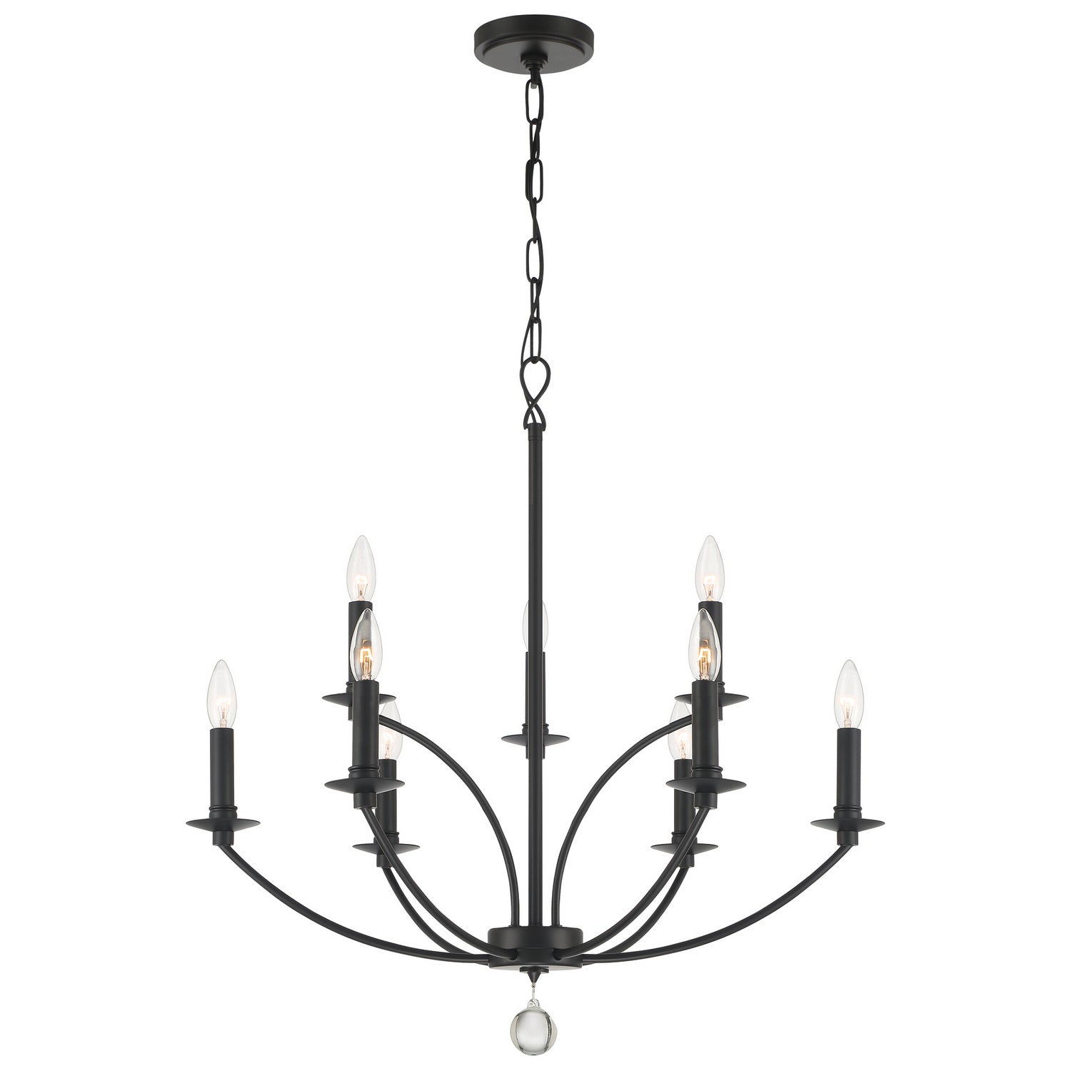 Crystorama - MIL-8009-BK - Nine Light Chandelier - Mila - Black