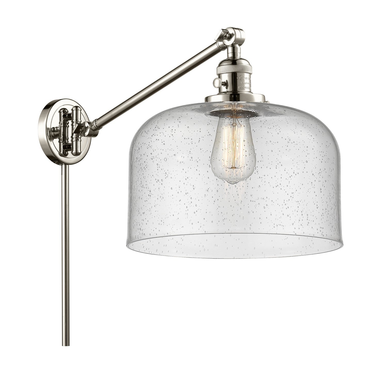 Innovations - 237-PN-G74-L - One Light Swing Arm Lamp - Franklin Restoration - Polished Nickel