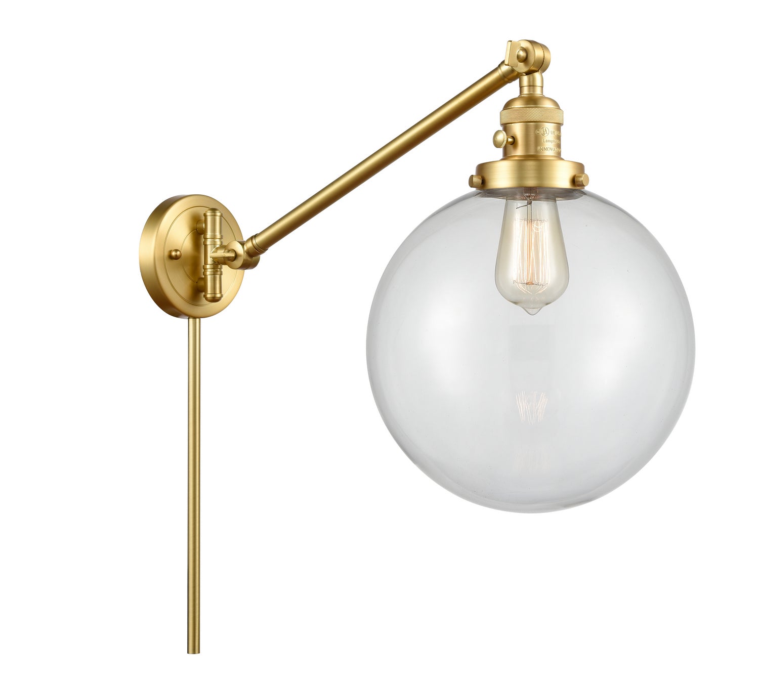 Innovations - 237-SG-G202-10 - One Light Swing Arm Lamp - Franklin Restoration - Satin Gold