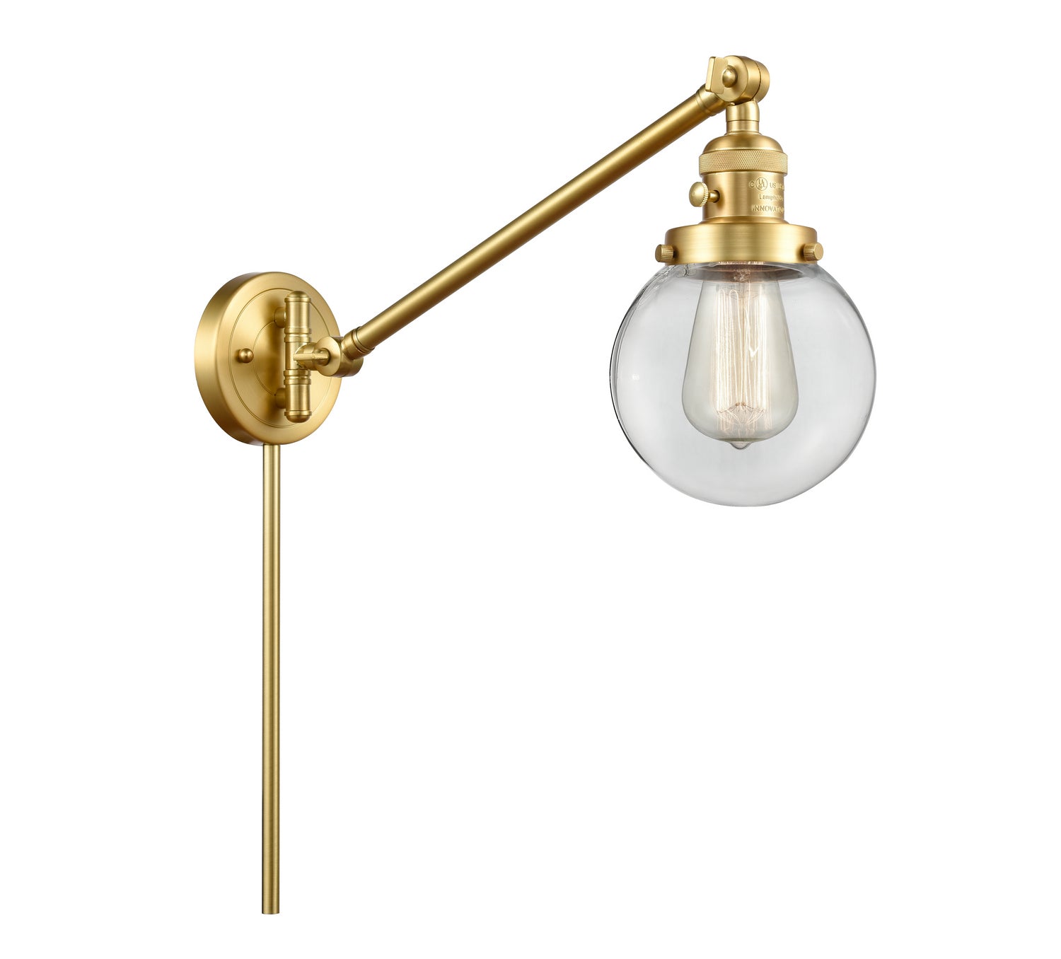 Innovations - 237-SG-G202-6 - One Light Swing Arm Lamp - Franklin Restoration - Satin Gold