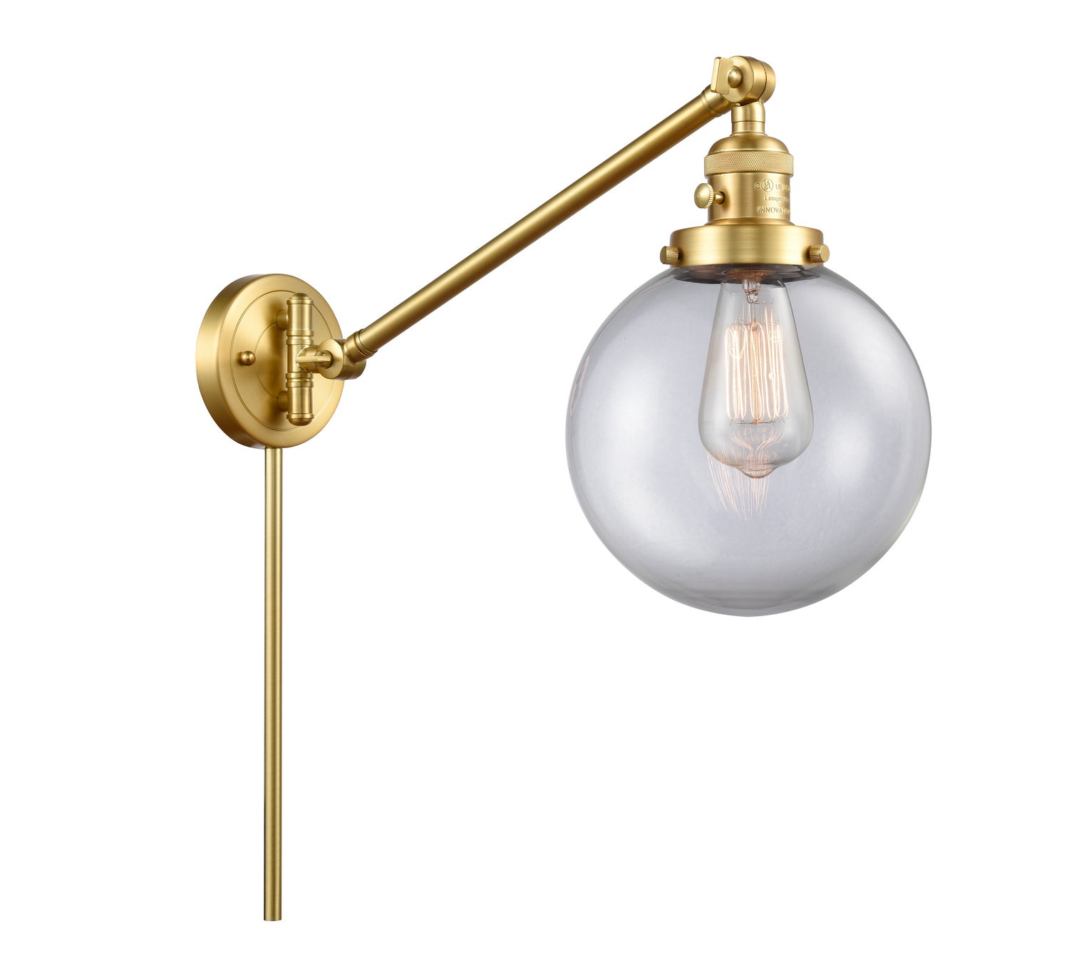 Innovations - 237-SG-G202-8 - One Light Swing Arm Lamp - Franklin Restoration - Satin Gold