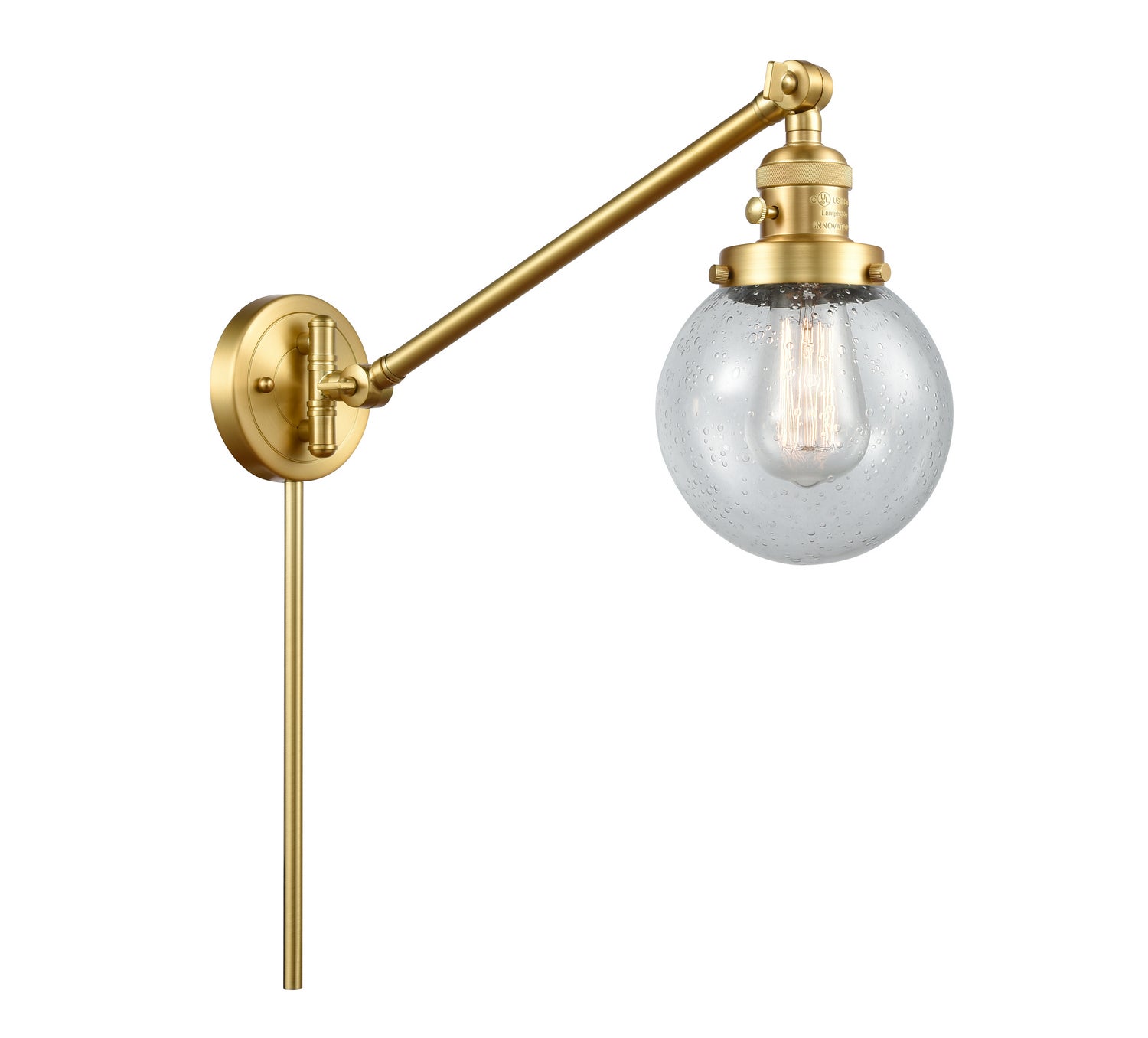 Innovations - 237-SG-G204-6 - One Light Swing Arm Lamp - Franklin Restoration - Satin Gold