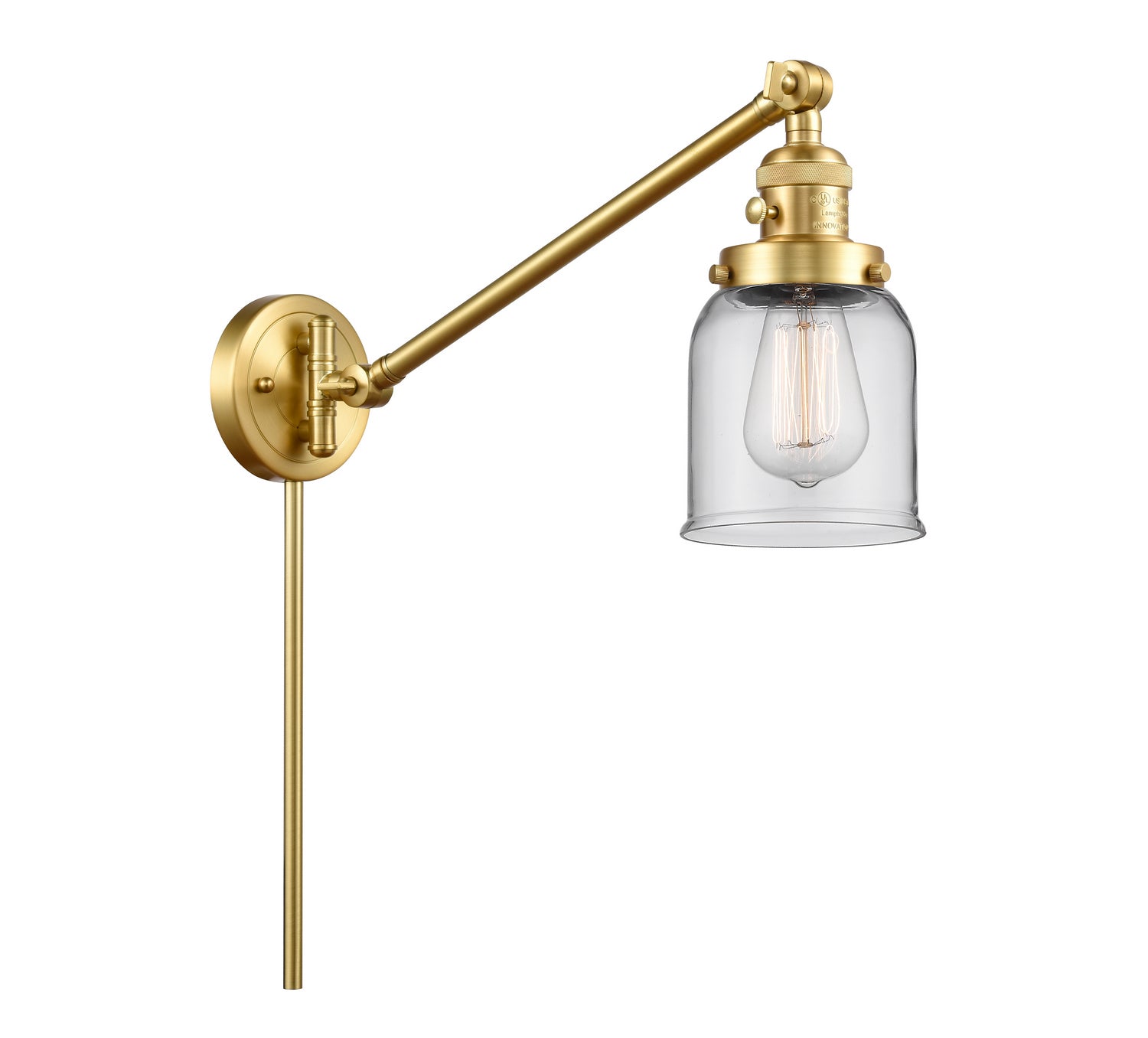 Innovations - 237-SG-G52 - One Light Swing Arm Lamp - Franklin Restoration - Satin Gold