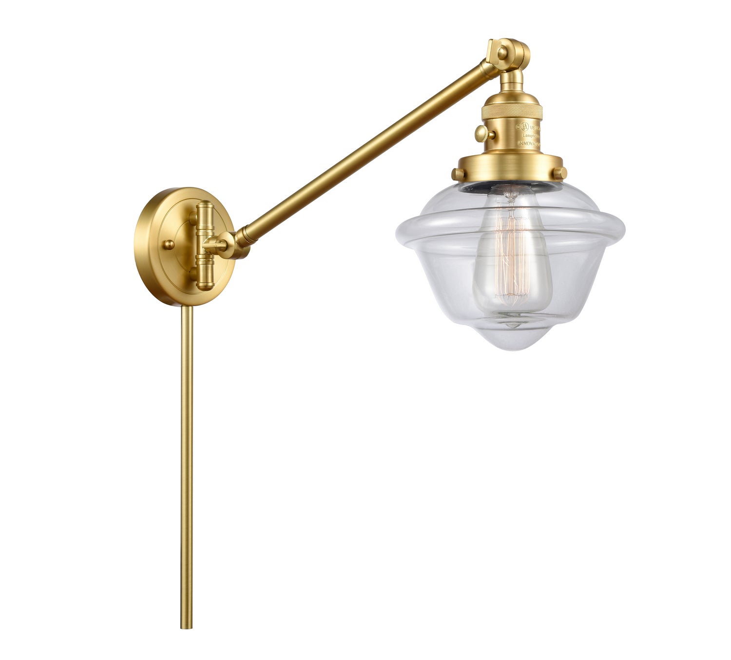 Innovations - 237-SG-G532 - One Light Swing Arm Lamp - Franklin Restoration - Satin Gold