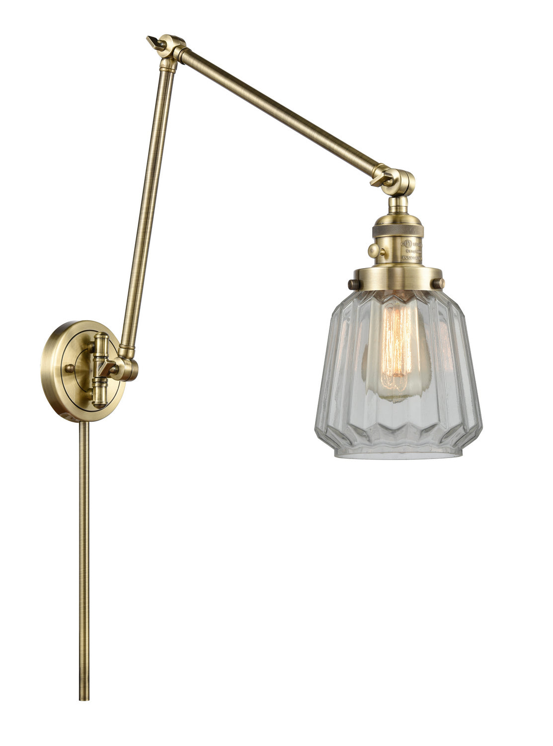 Innovations - 238-AB-G142 - One Light Swing Arm Lamp - Franklin Restoration - Antique Brass