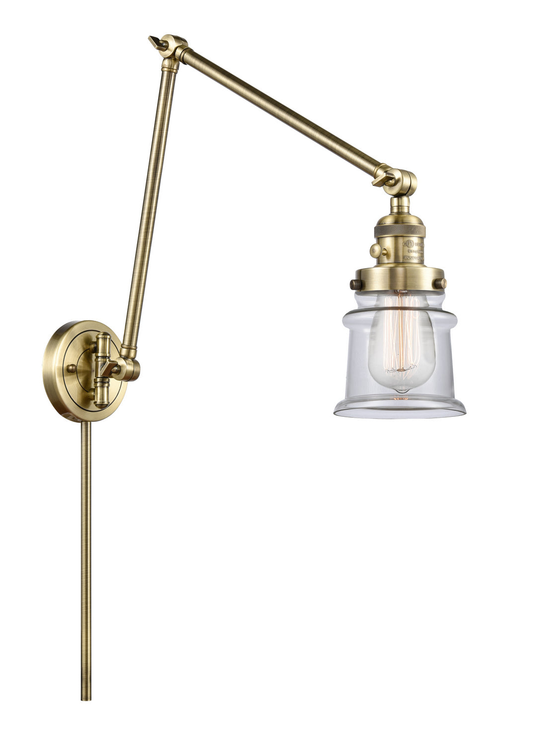 Innovations - 238-AB-G182S - One Light Swing Arm Lamp - Franklin Restoration - Antique Brass