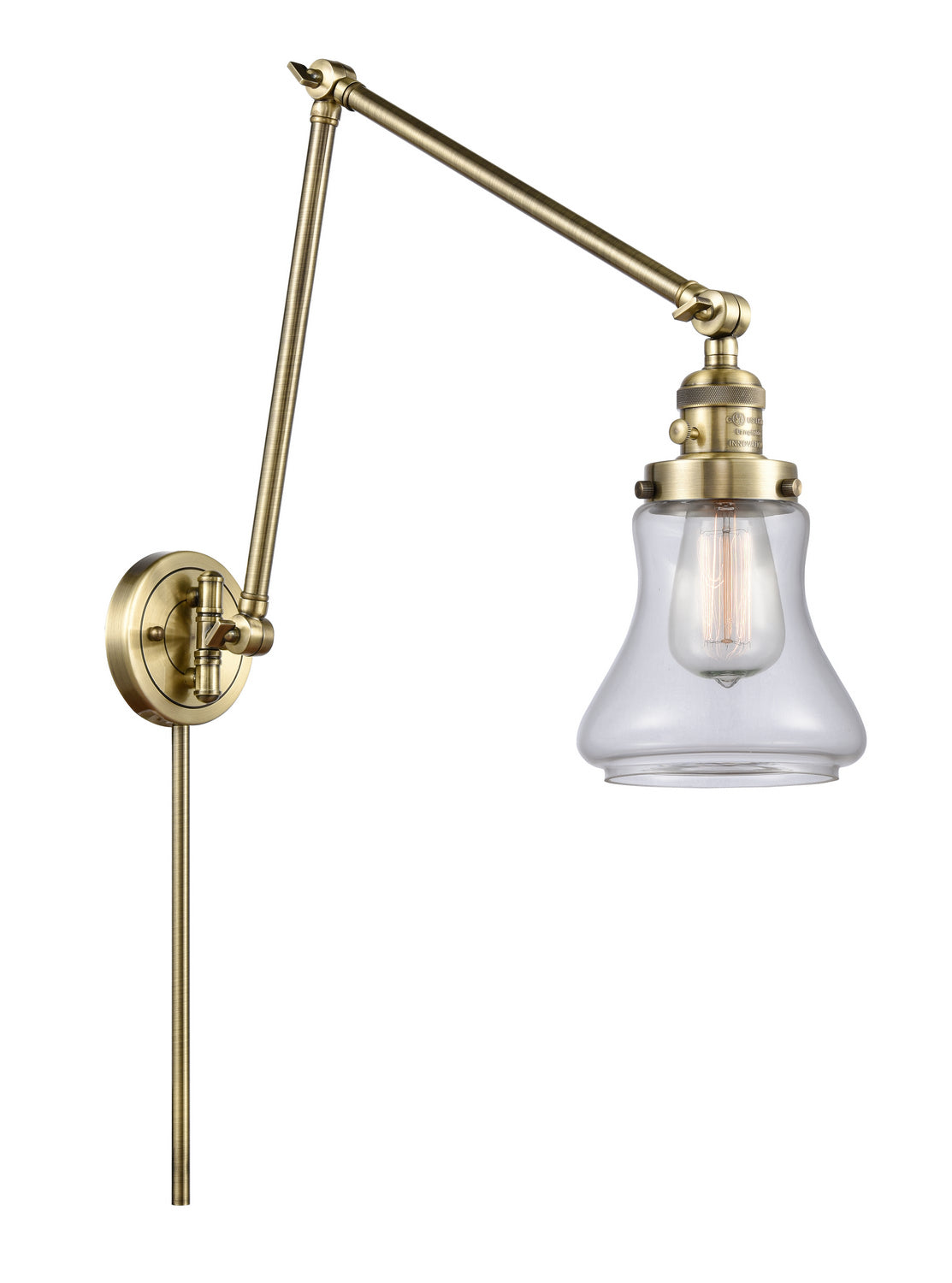 Innovations - 238-AB-G192 - One Light Swing Arm Lamp - Franklin Restoration - Antique Brass