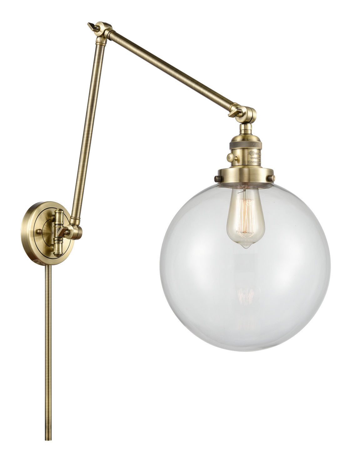 Innovations - 238-AB-G202-10 - One Light Swing Arm Lamp - Franklin Restoration - Antique Brass