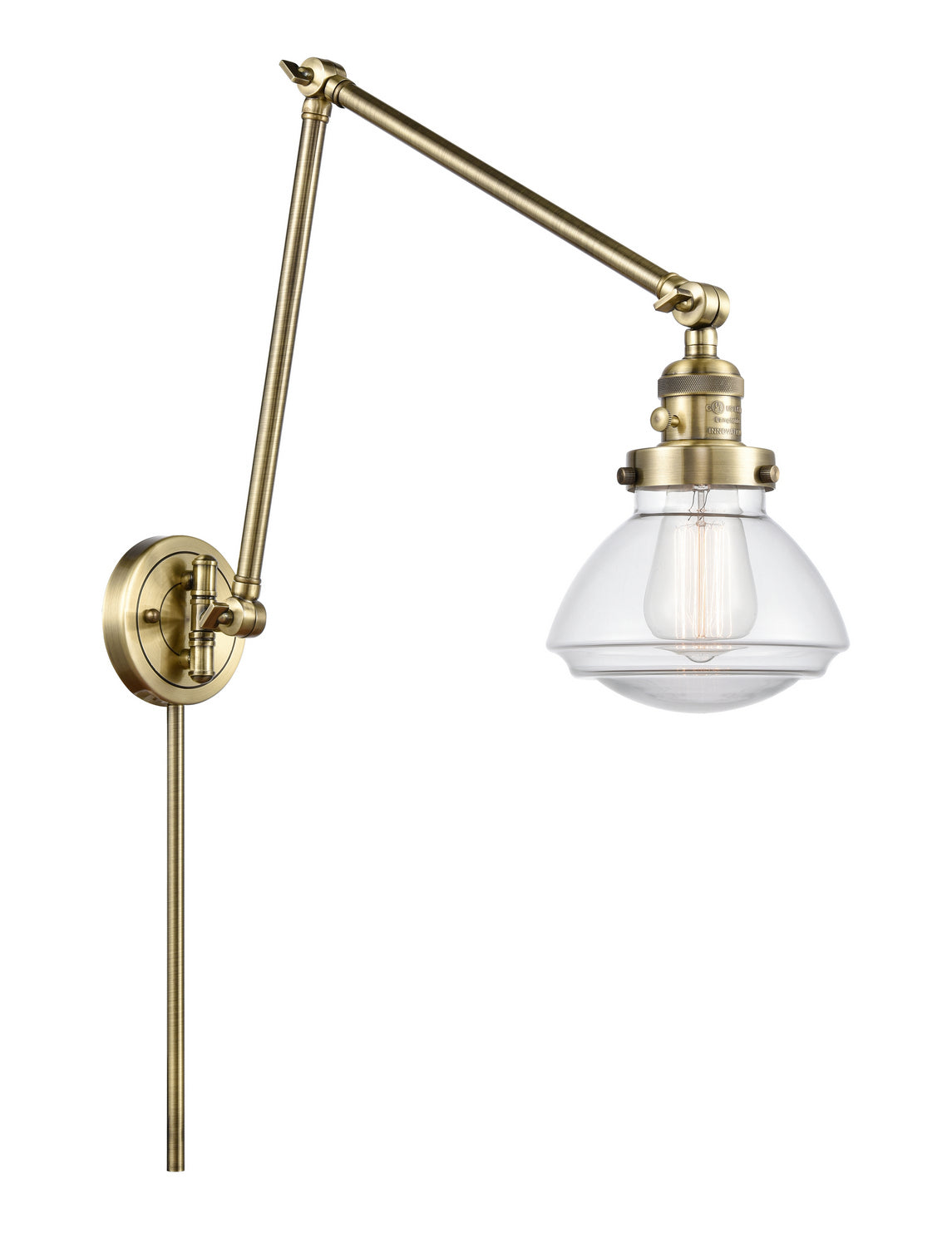 Innovations - 238-AB-G322 - One Light Swing Arm Lamp - Franklin Restoration - Antique Brass