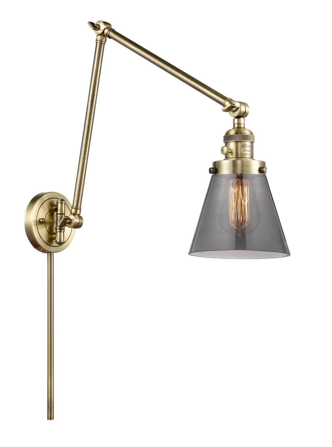 Innovations - 238-AB-G63 - One Light Swing Arm Lamp - Franklin Restoration - Antique Brass