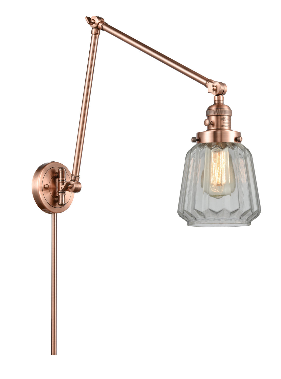 Innovations - 238-AC-G142 - One Light Swing Arm Lamp - Franklin Restoration - Antique Copper