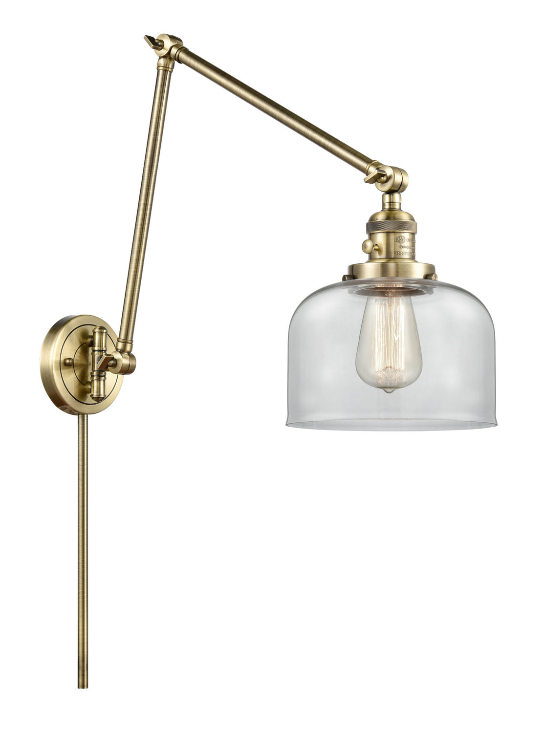 Innovations - 238-AB-G72 - One Light Swing Arm Lamp - Franklin Restoration - Antique Brass