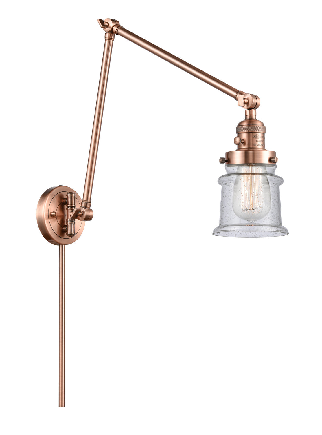 Innovations - 238-AC-G184S - One Light Swing Arm Lamp - Franklin Restoration - Antique Copper