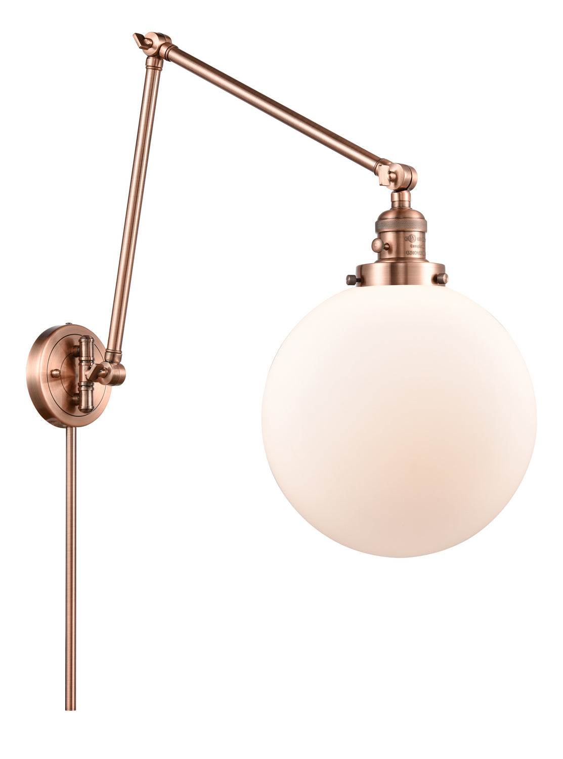 Innovations - 238-AC-G201-10 - One Light Swing Arm Lamp - Franklin Restoration - Antique Copper