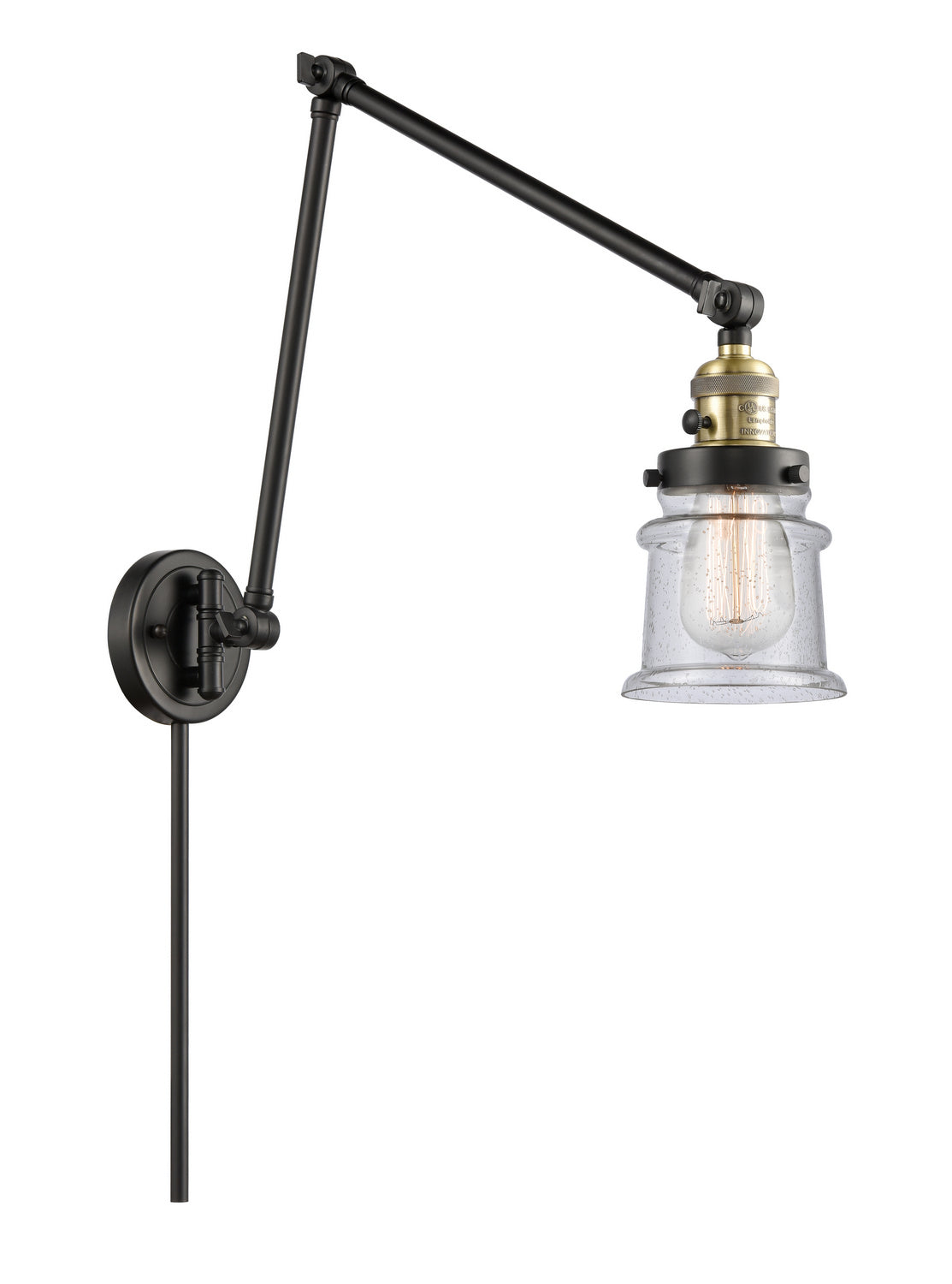 Innovations - 238-BAB-G184S - One Light Swing Arm Lamp - Franklin Restoration - Black Antique Brass